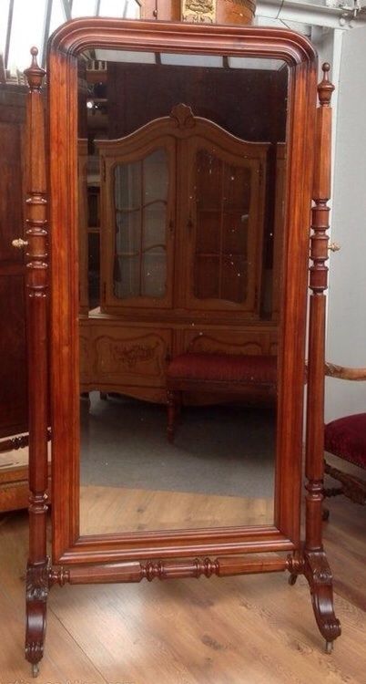 mahogany french cheval mirror