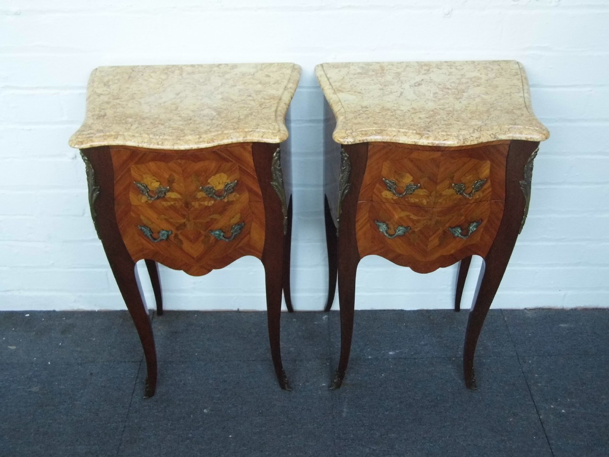 pair of french marquetry cabinets