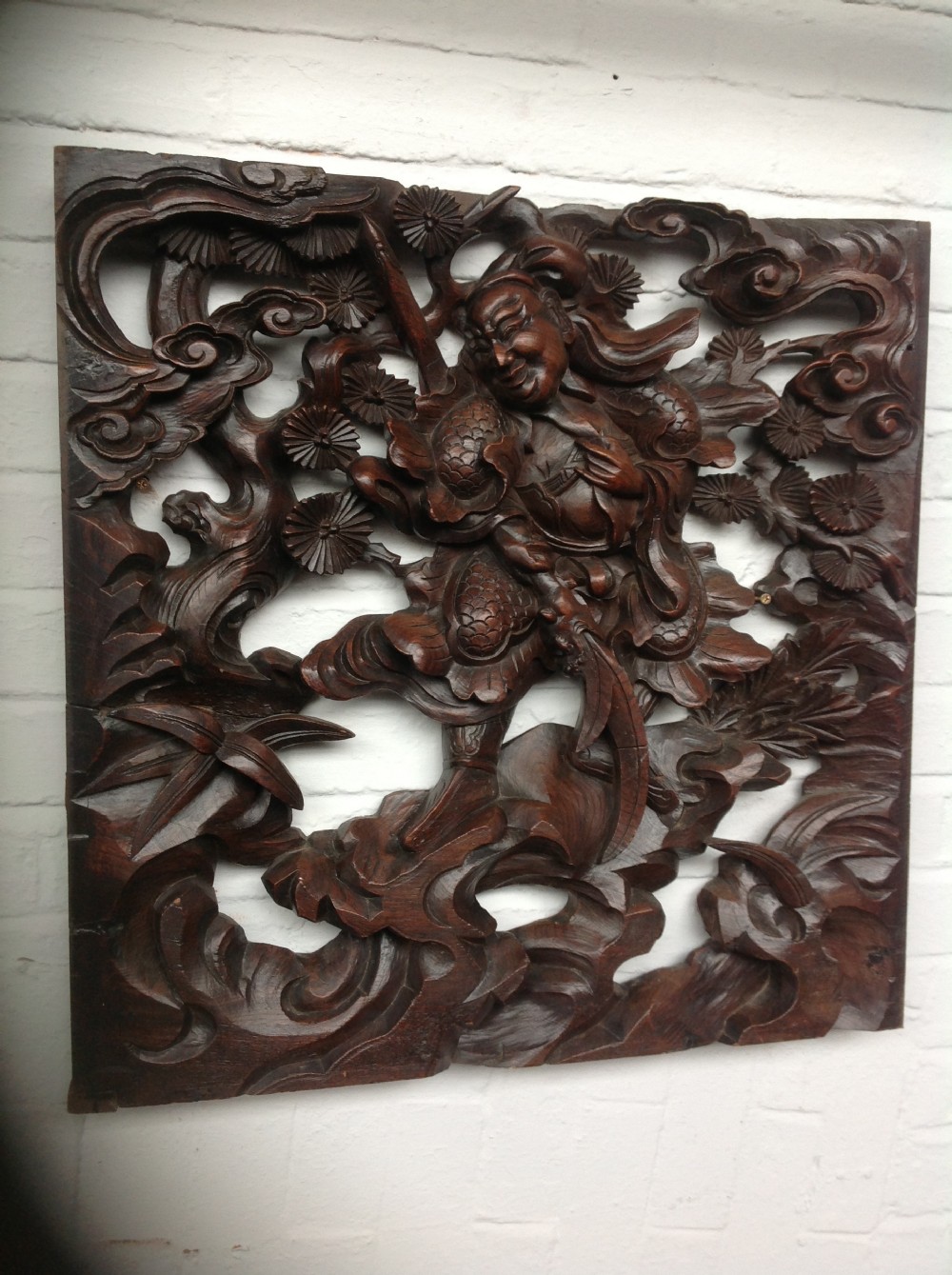 pair of oriental carvingsgreat wall panels