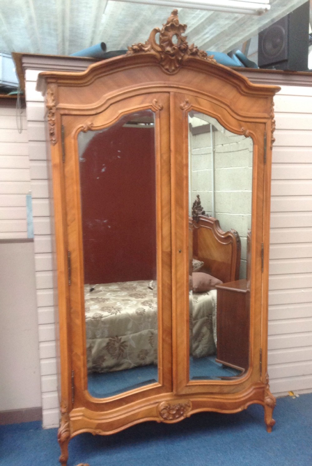 large walnut french armoire