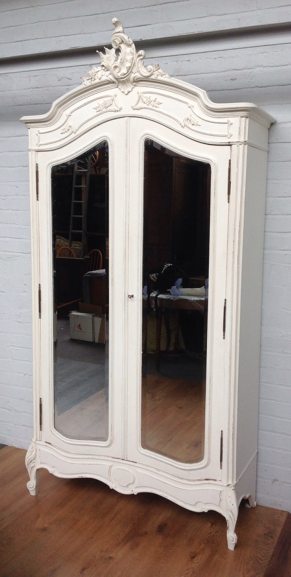 french painted walnut armoire