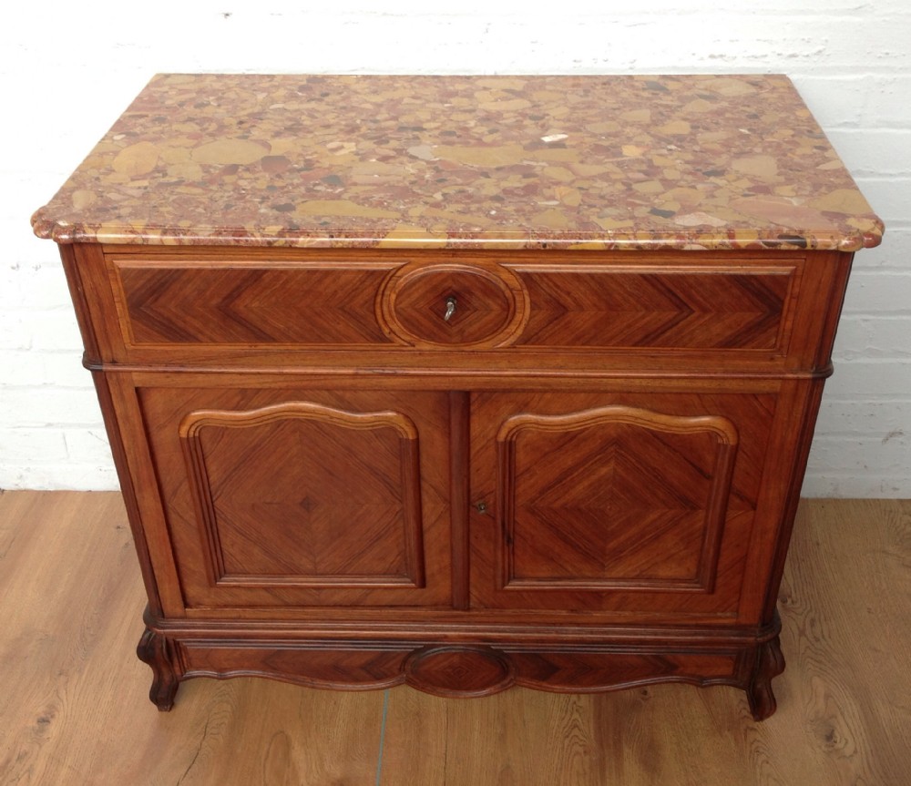 french rosewood marble top cabinet