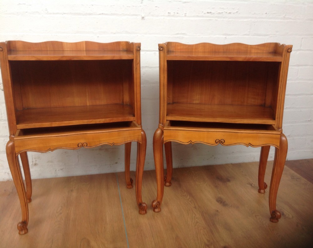 pair of cherrywood bedside cabinets