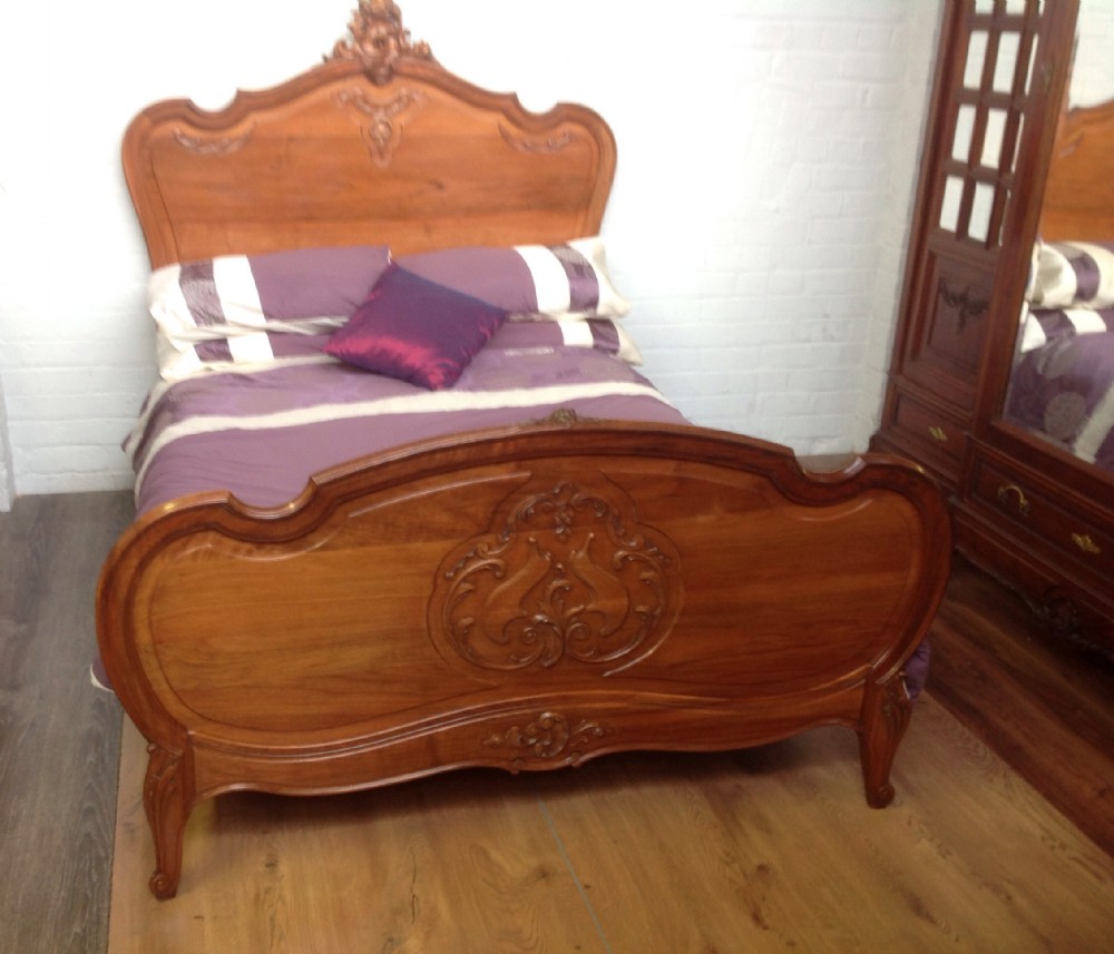 solid walnut french bed