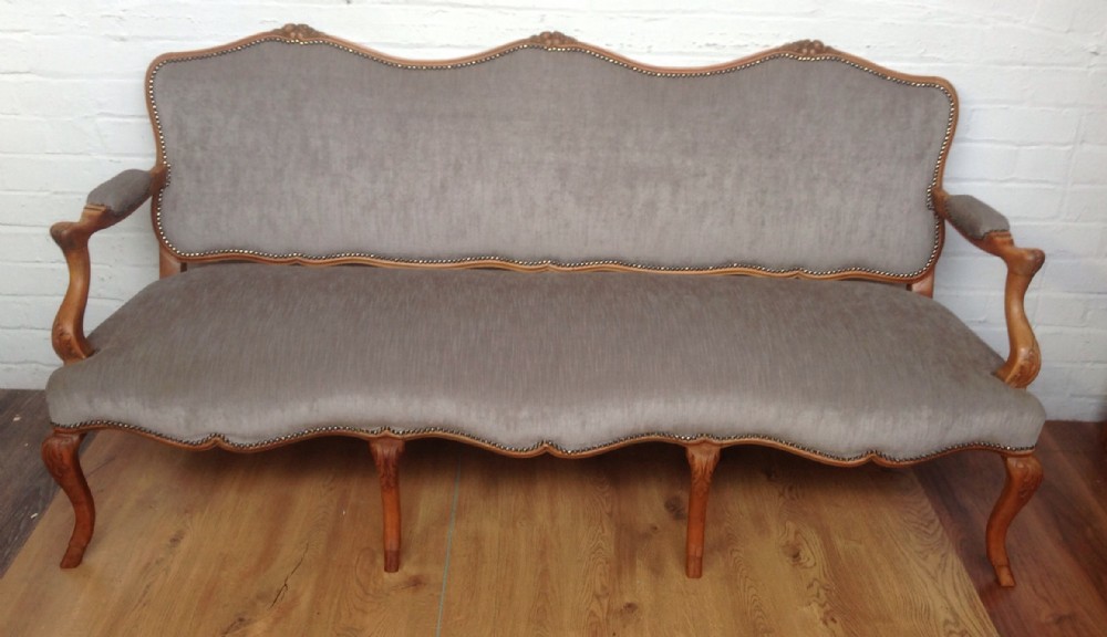 large walnut french sofa