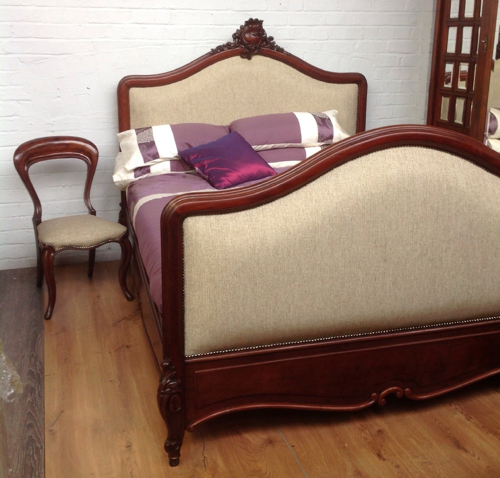kingsize mahogany carved french bed