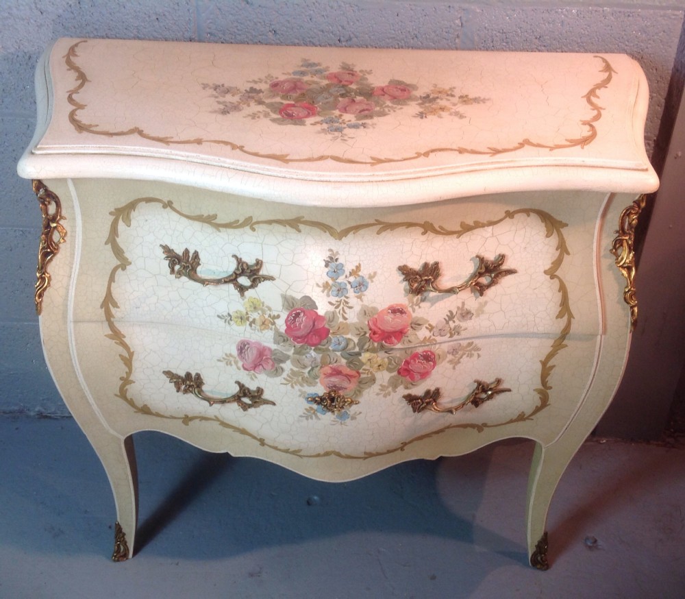hand painted french commode chest