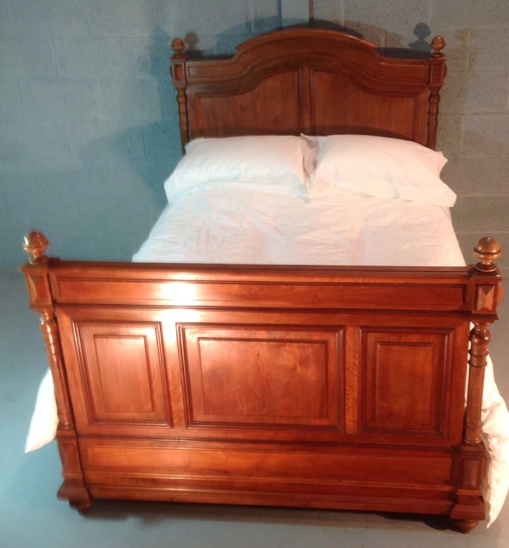 solid walnut french panelled bed