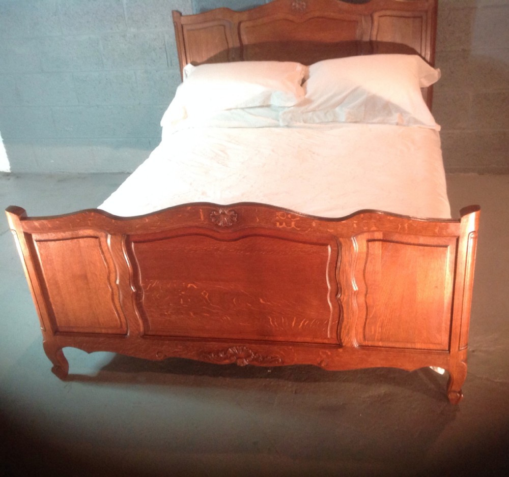 carved oak french bed