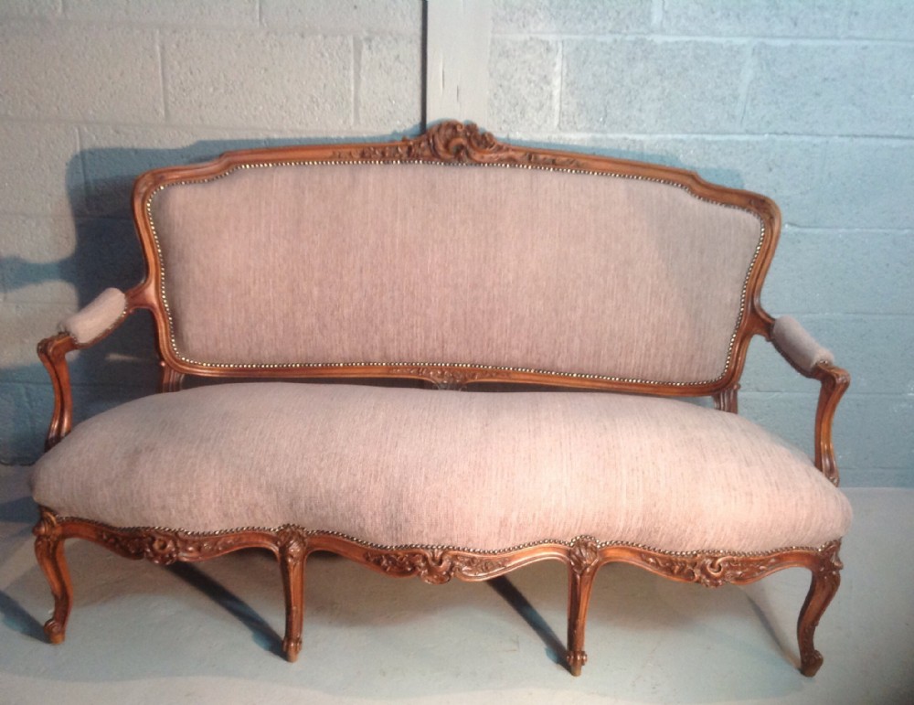 carved walnut french sofa