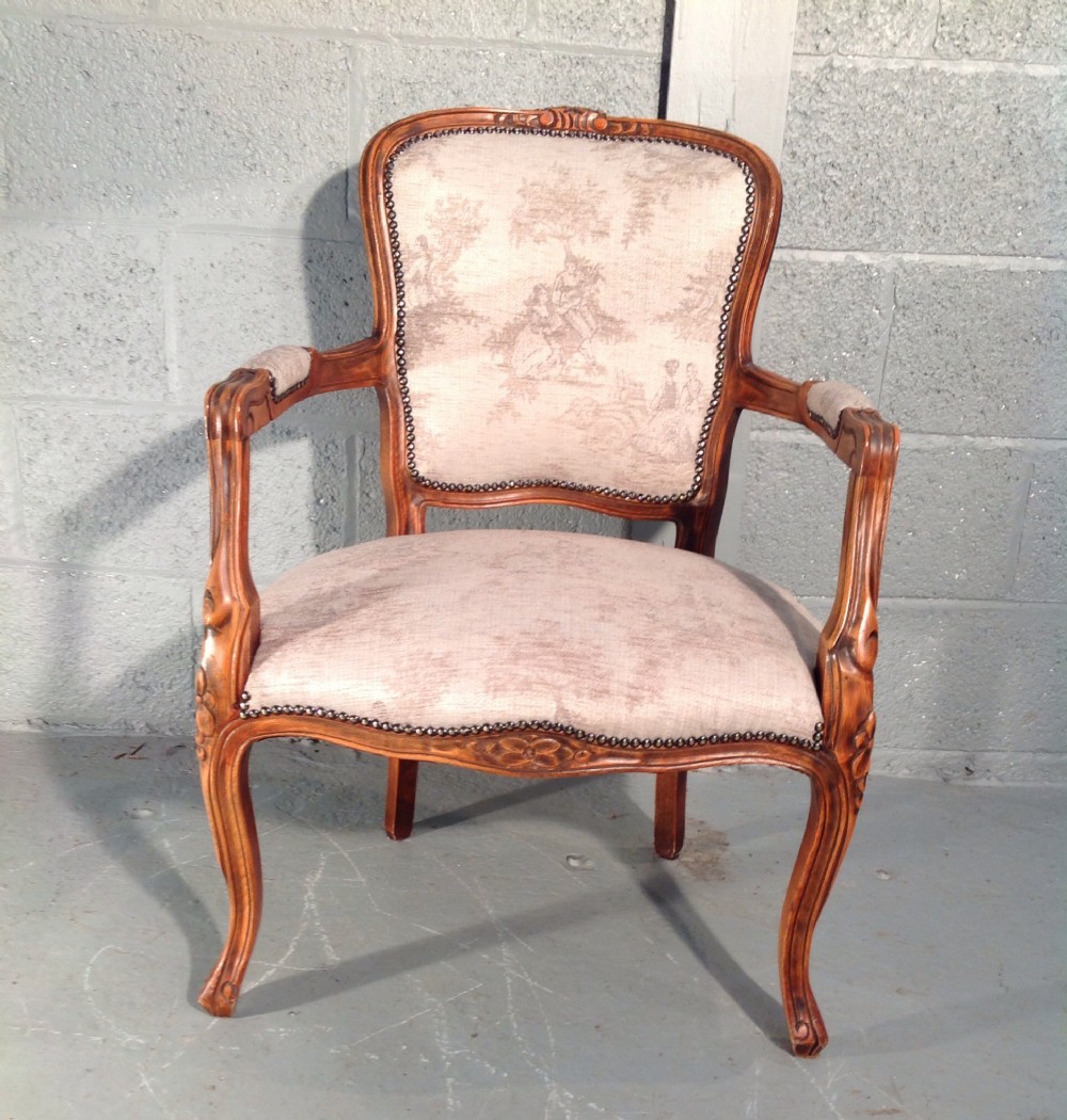 antique french upholstered armchair