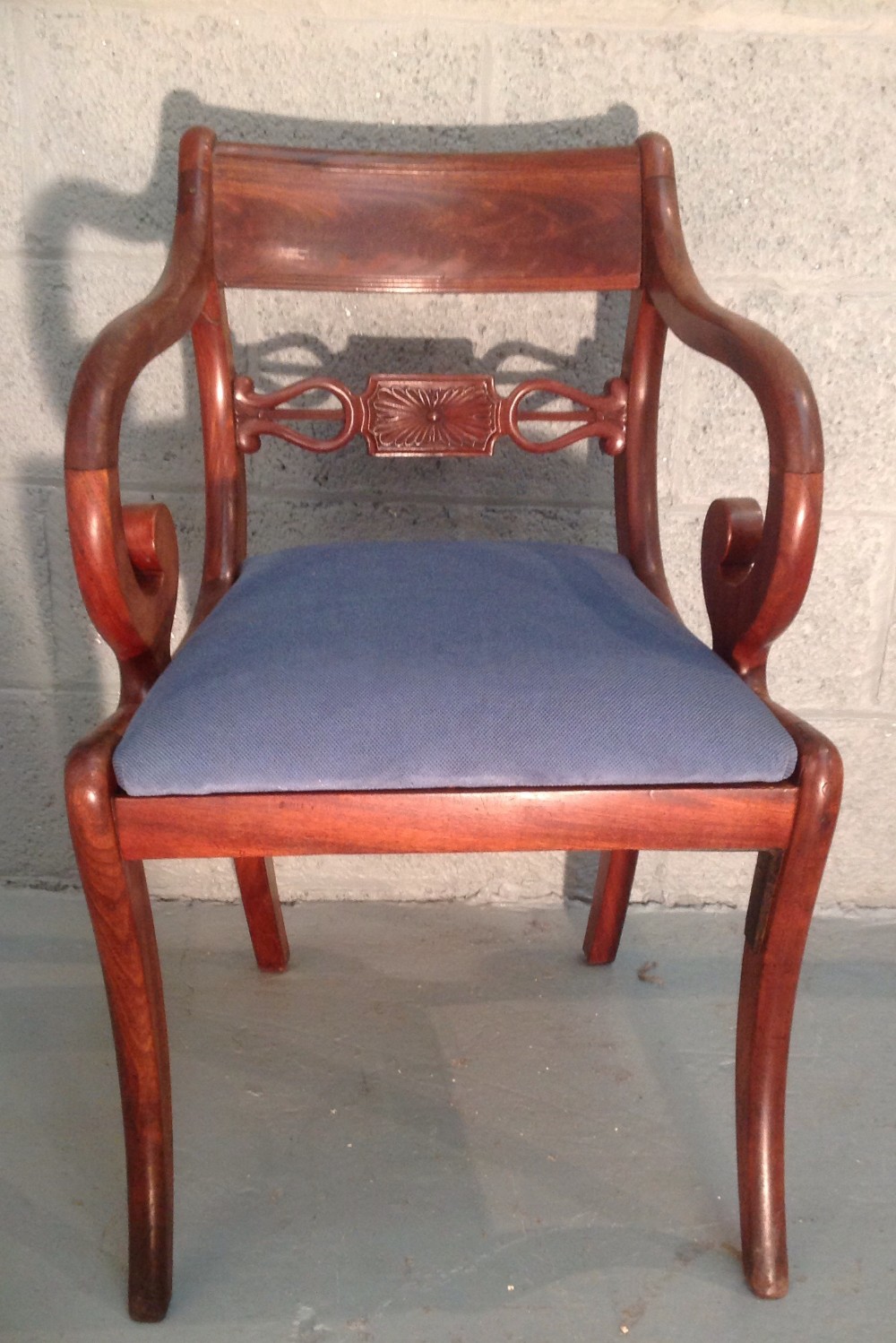 antique regency mahogany desk carver chair
