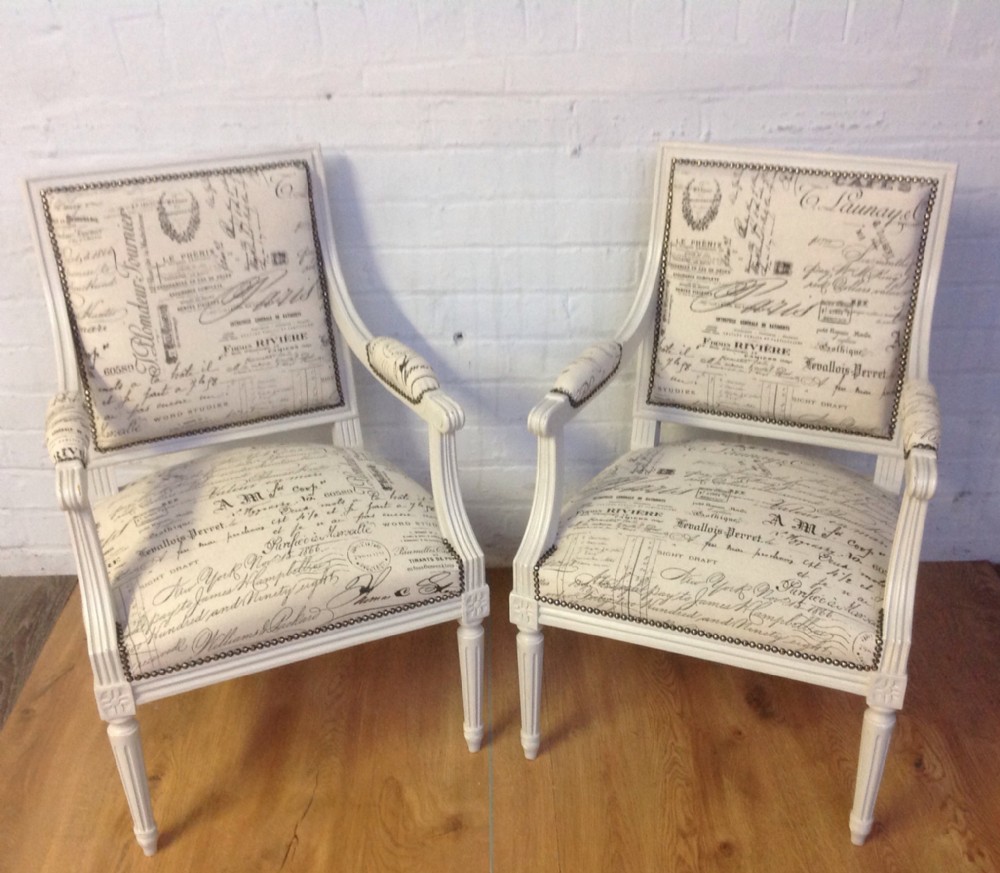 pair of french upholstered chairs