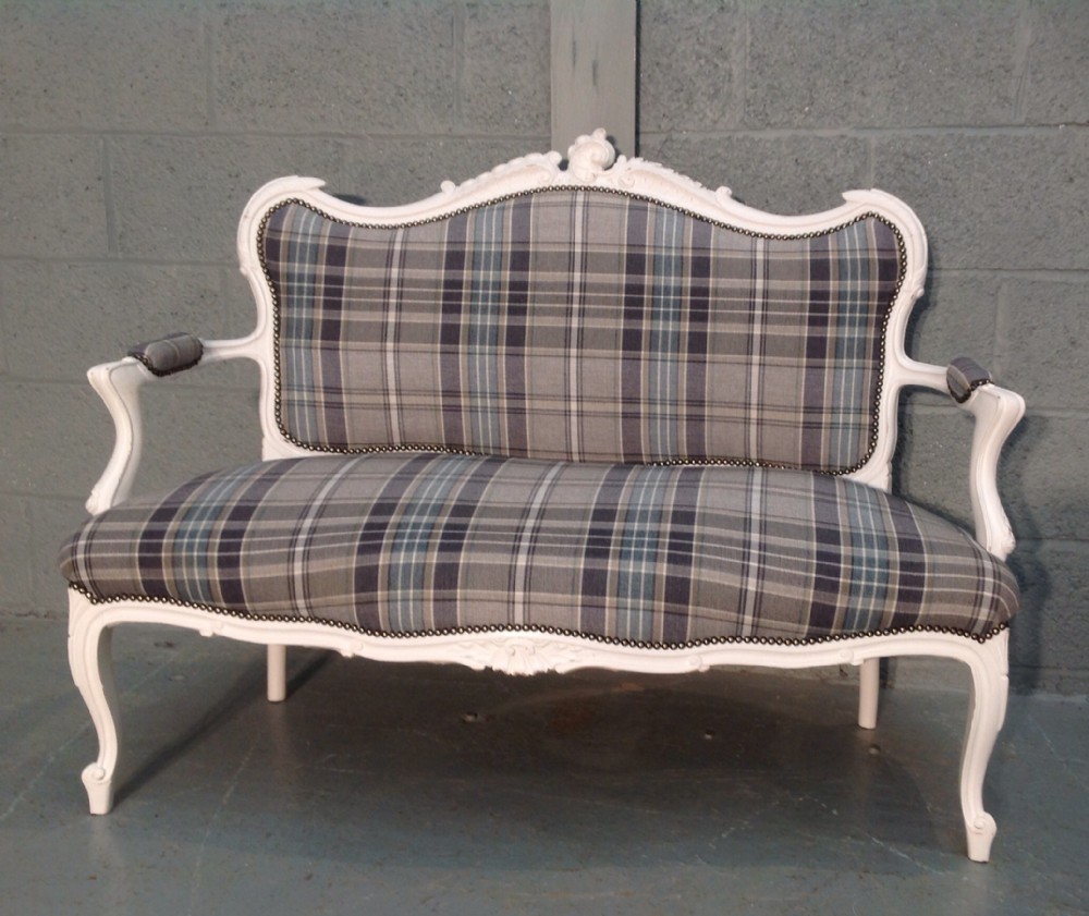 painted carved french sofa