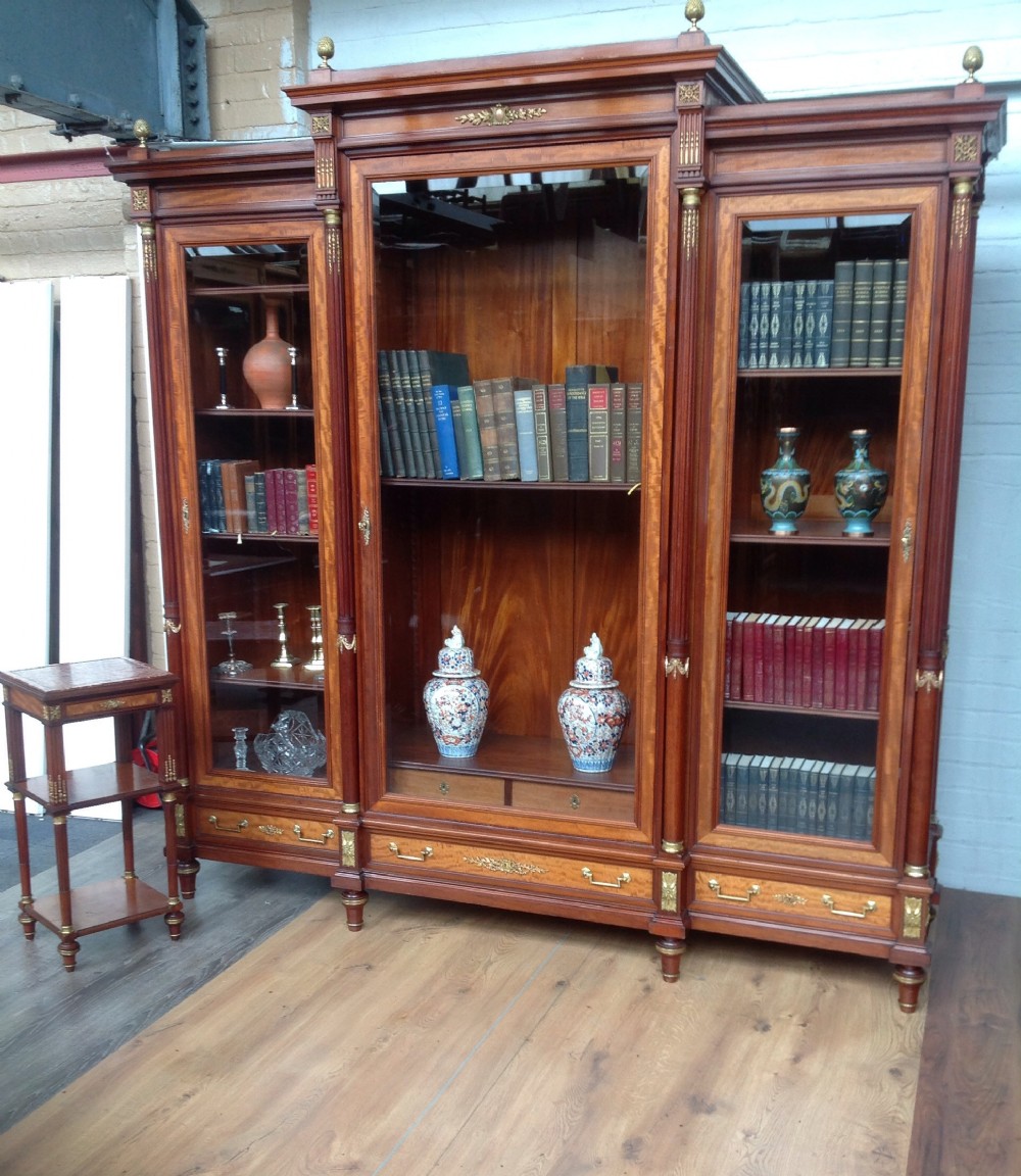 maison krieger french mahogany bookcase and table