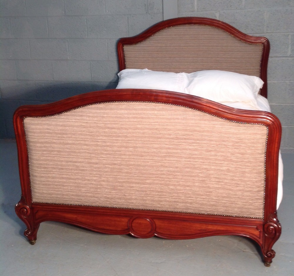 newly upholstered kingsize french mahogany bed