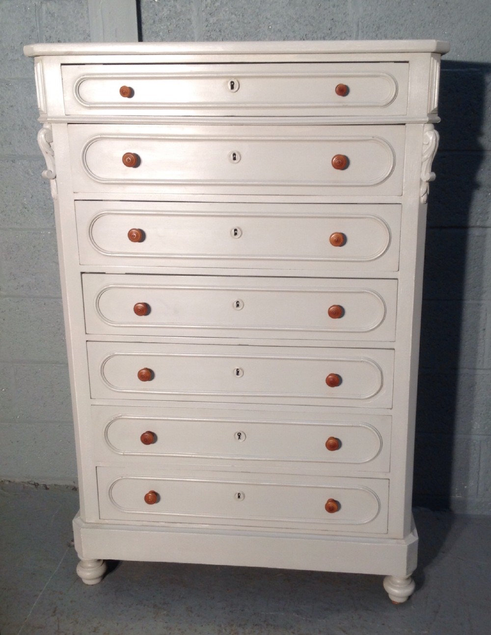 painted french semainier chest