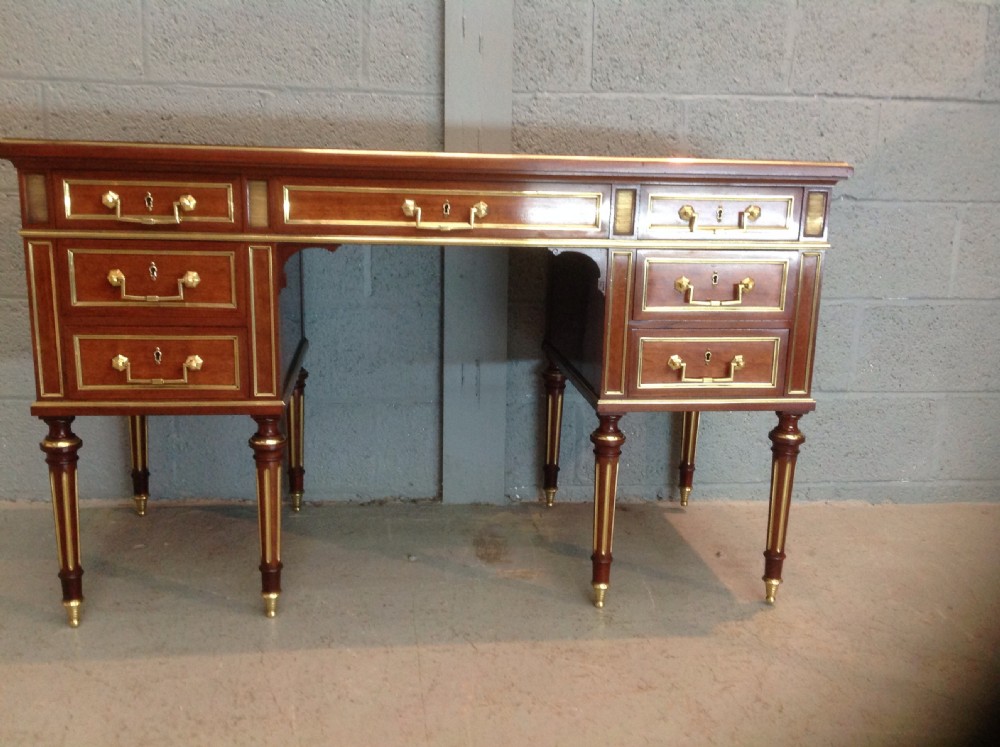 french mahogany and brass writing desk