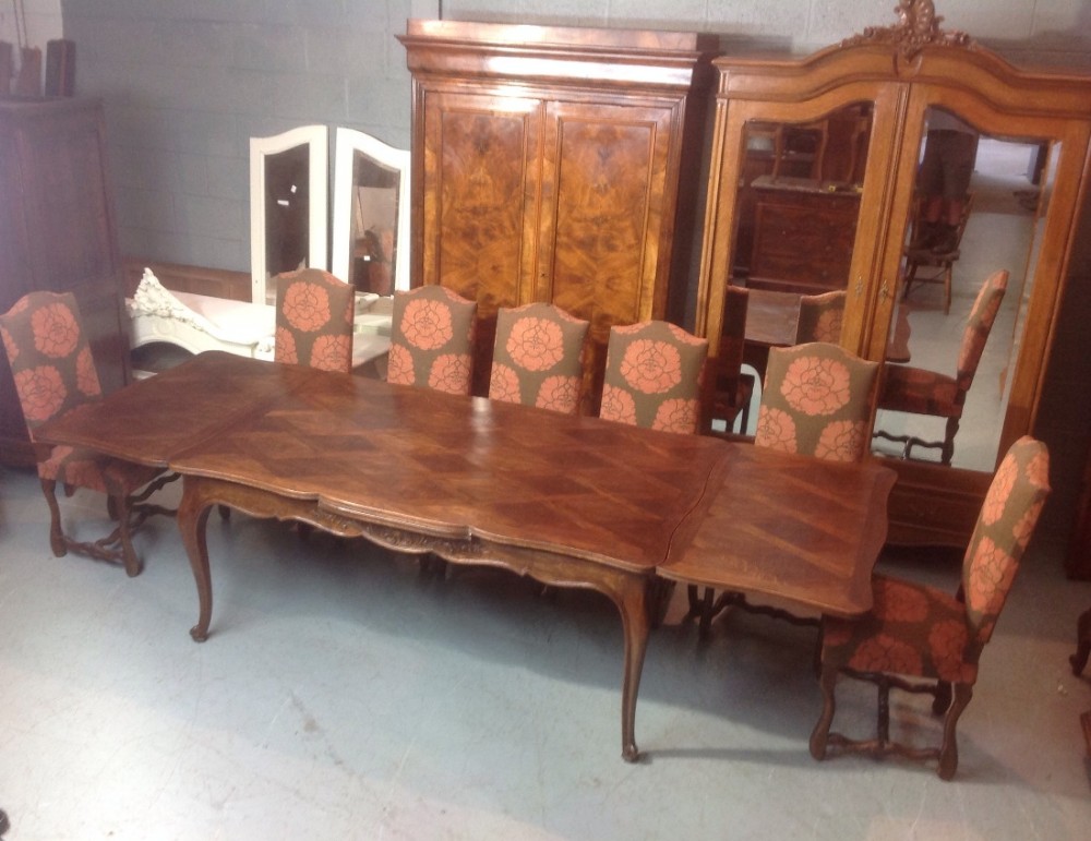 large oak french dining table