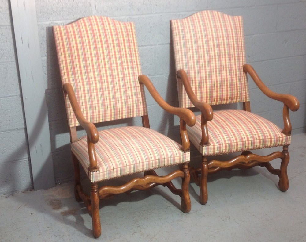 pair of french oak armchairs
