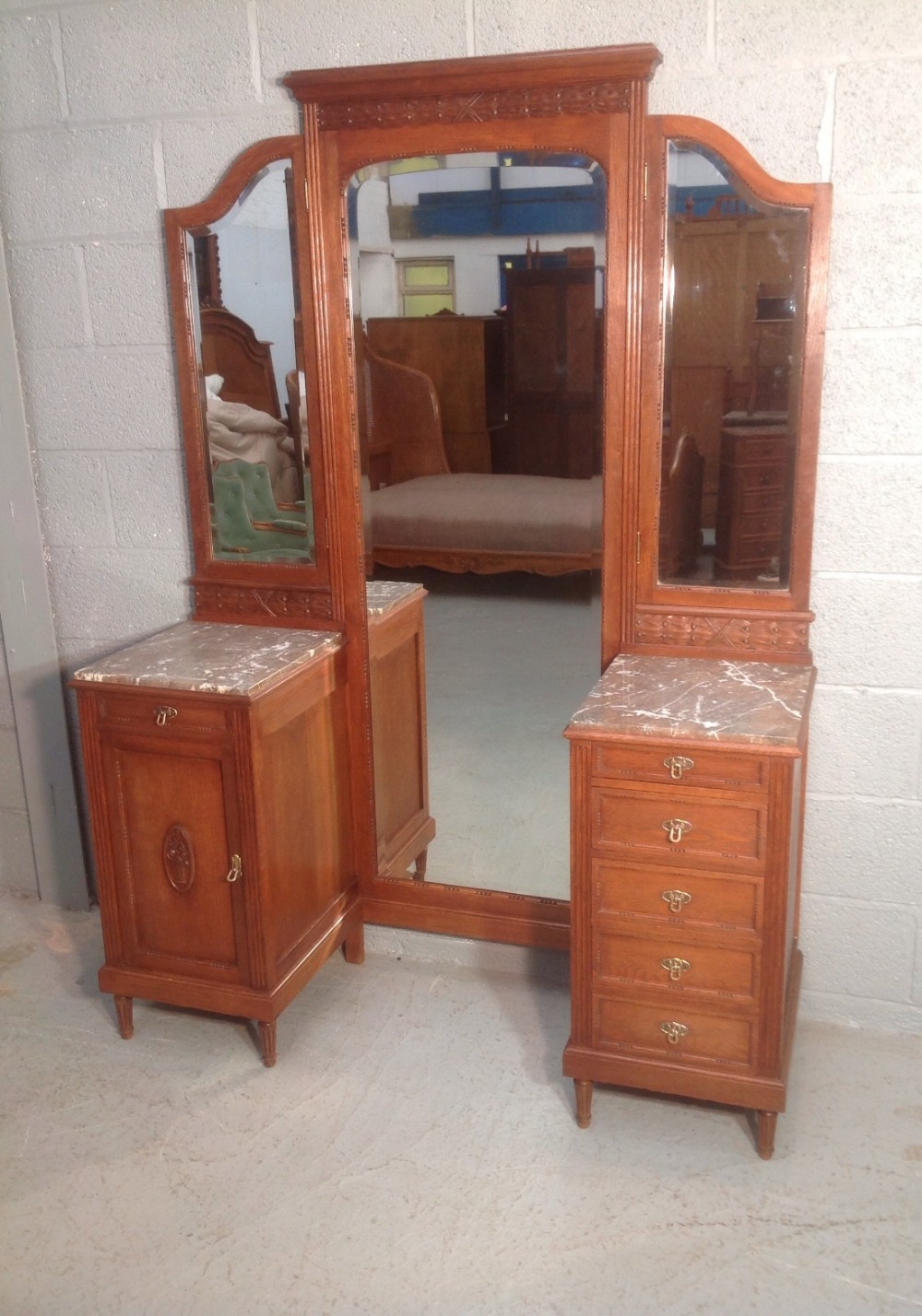 solid oak french dressing table