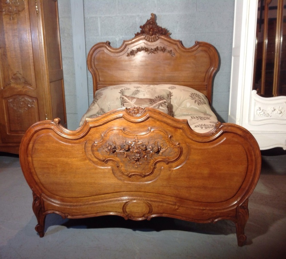carved oak french bed