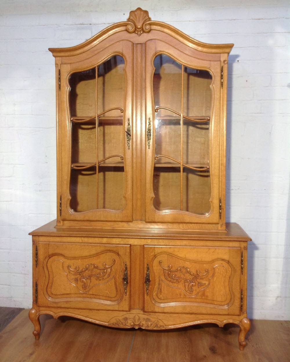 french oak vitrine display cabinet