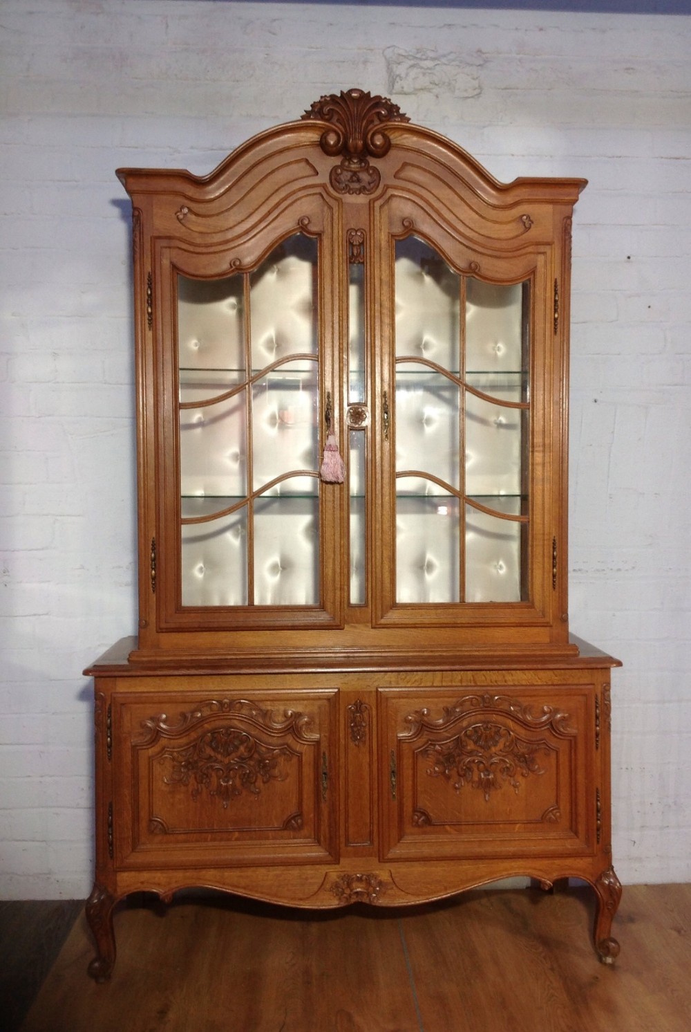 french oak vitrine display cabinet