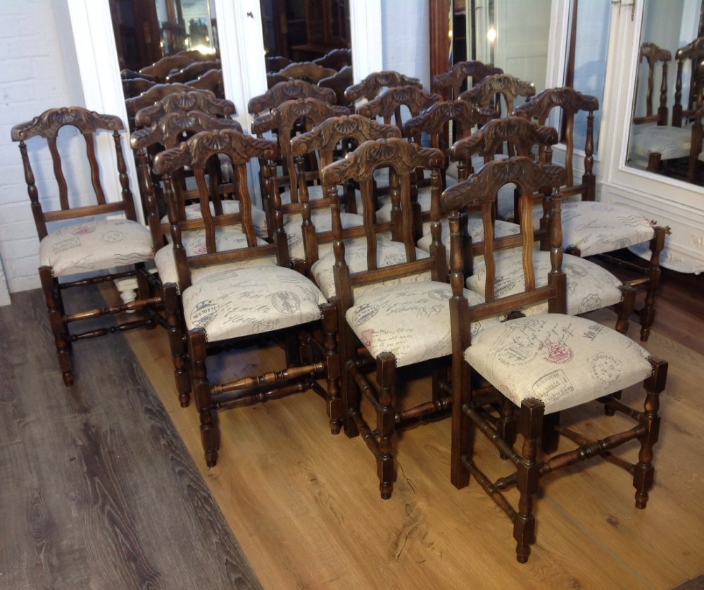 set of 16 french dining chairs