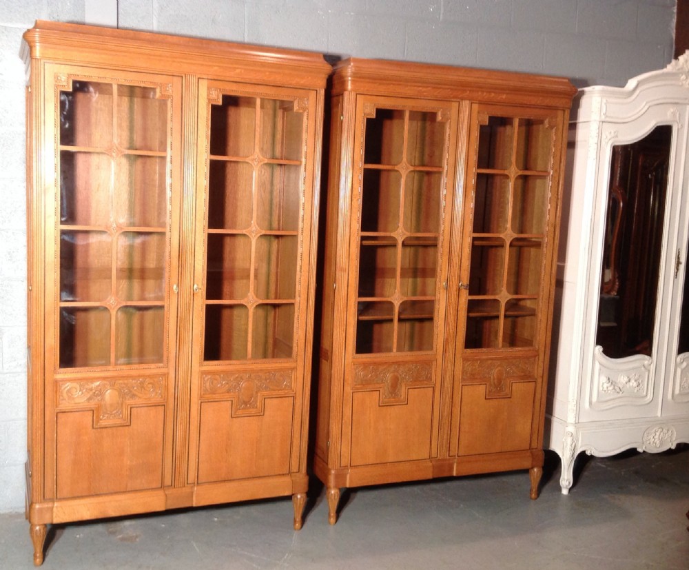 pair of french oak cabinets