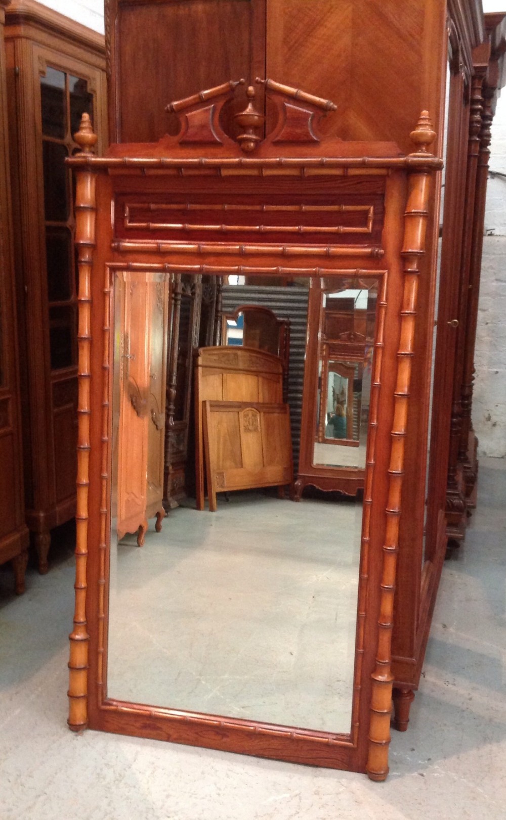 french faux bamboo mirror