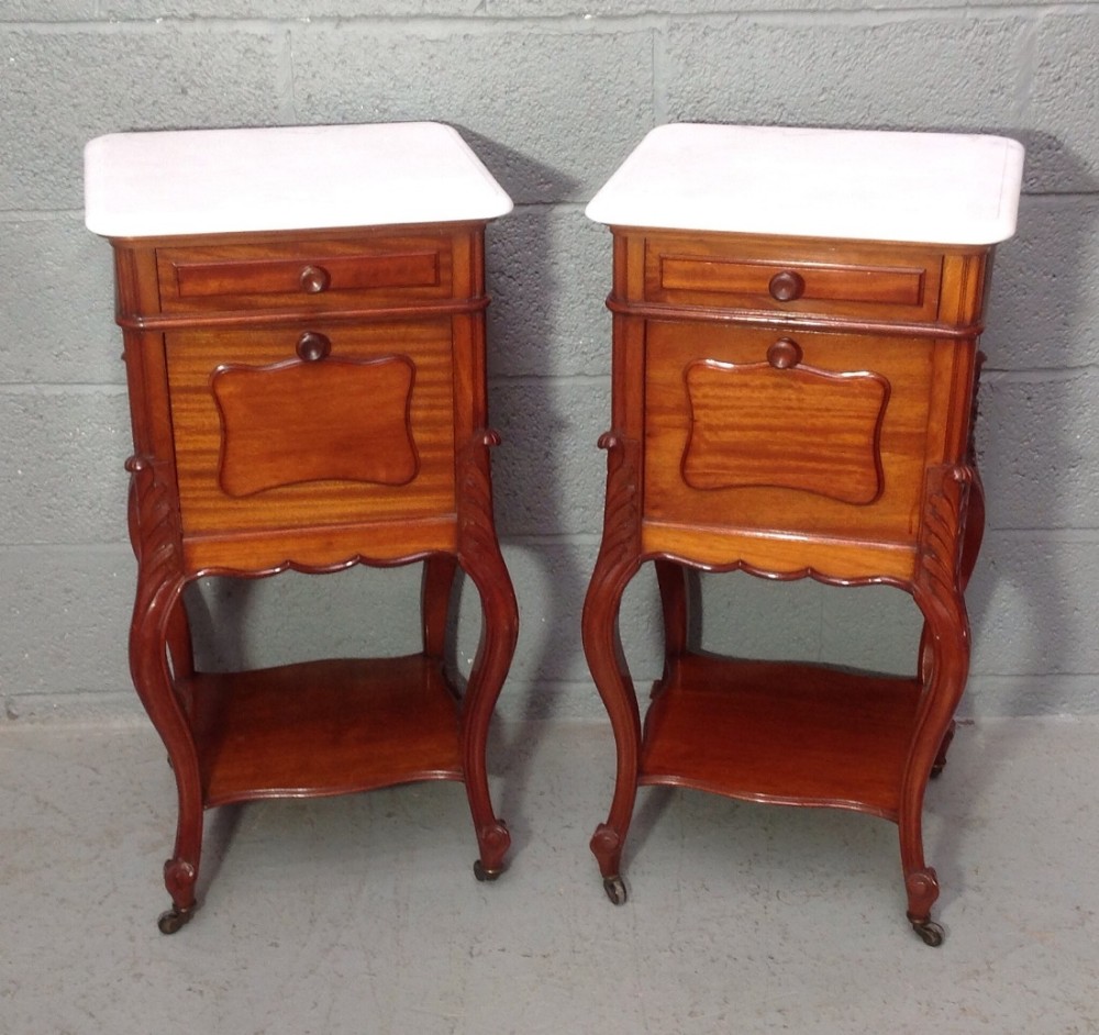 outstanding pairof french mahogany bedside cabinets