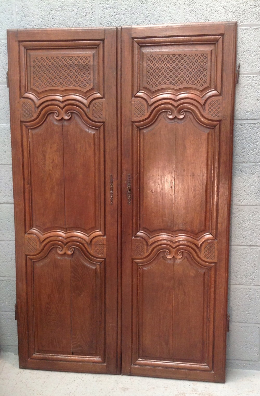 pair of french oak cupboard doors