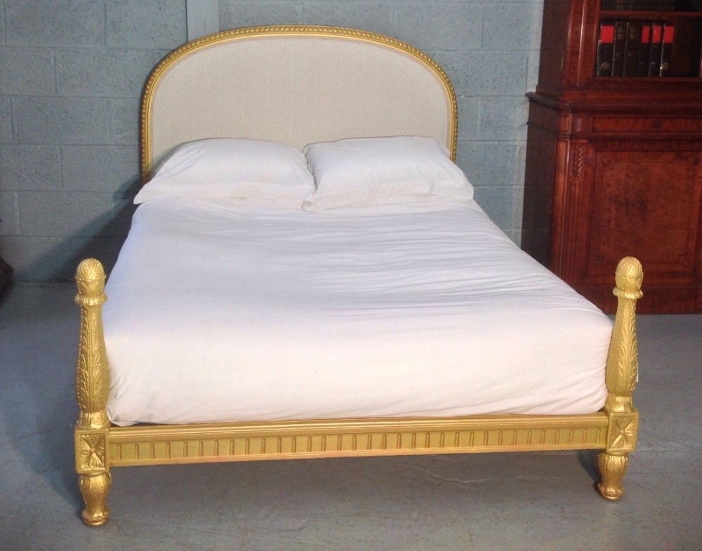 french gilt king size upholstered bed