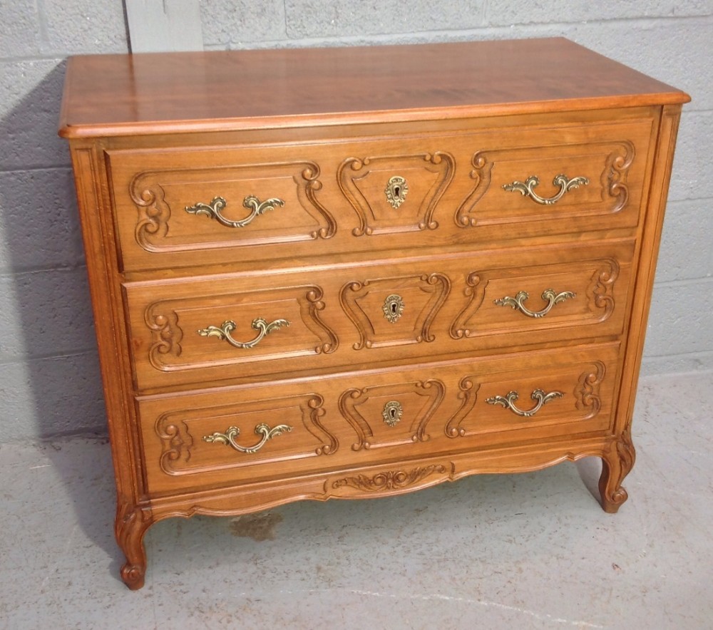 french carved walnut commode