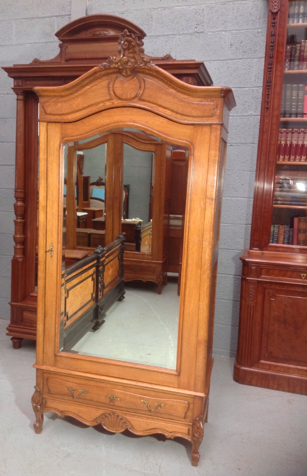 carved oak french amoire