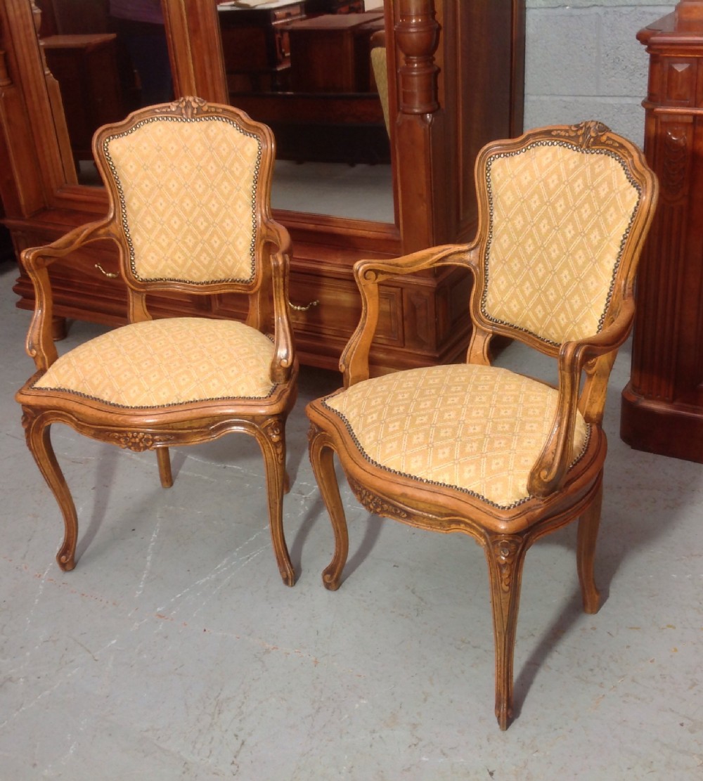pair of french walnut chairs