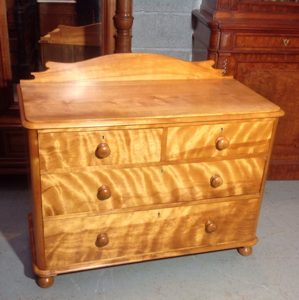 satin birch victorian chest of drawers