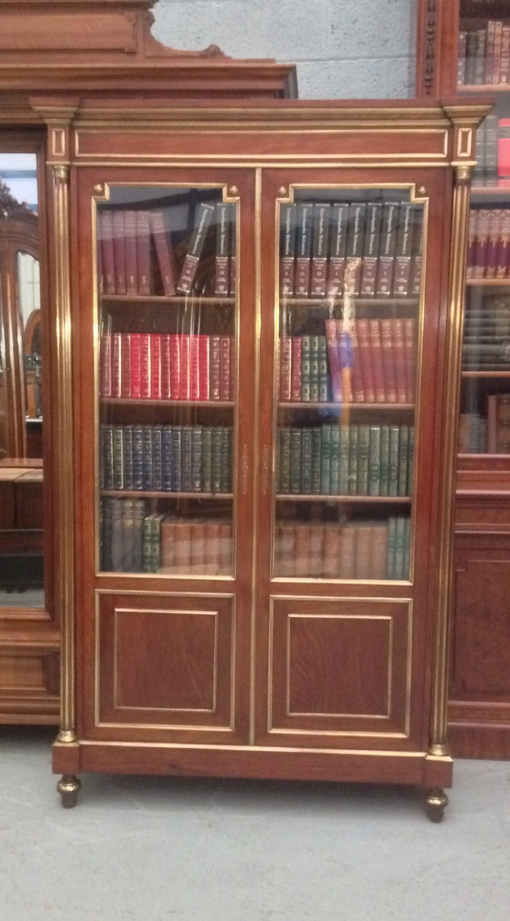 mahogany and brass french bookcase