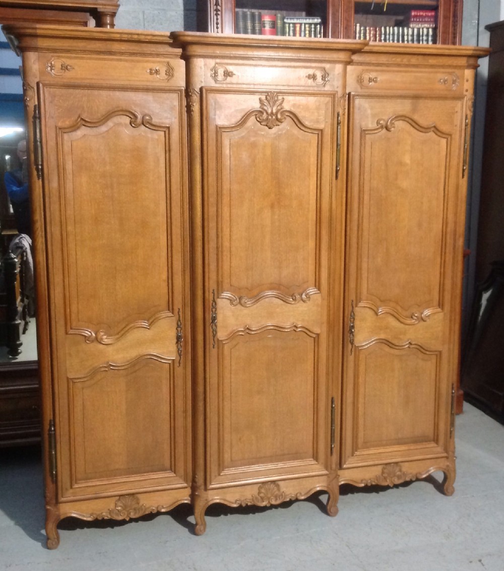 carved oak french armoire