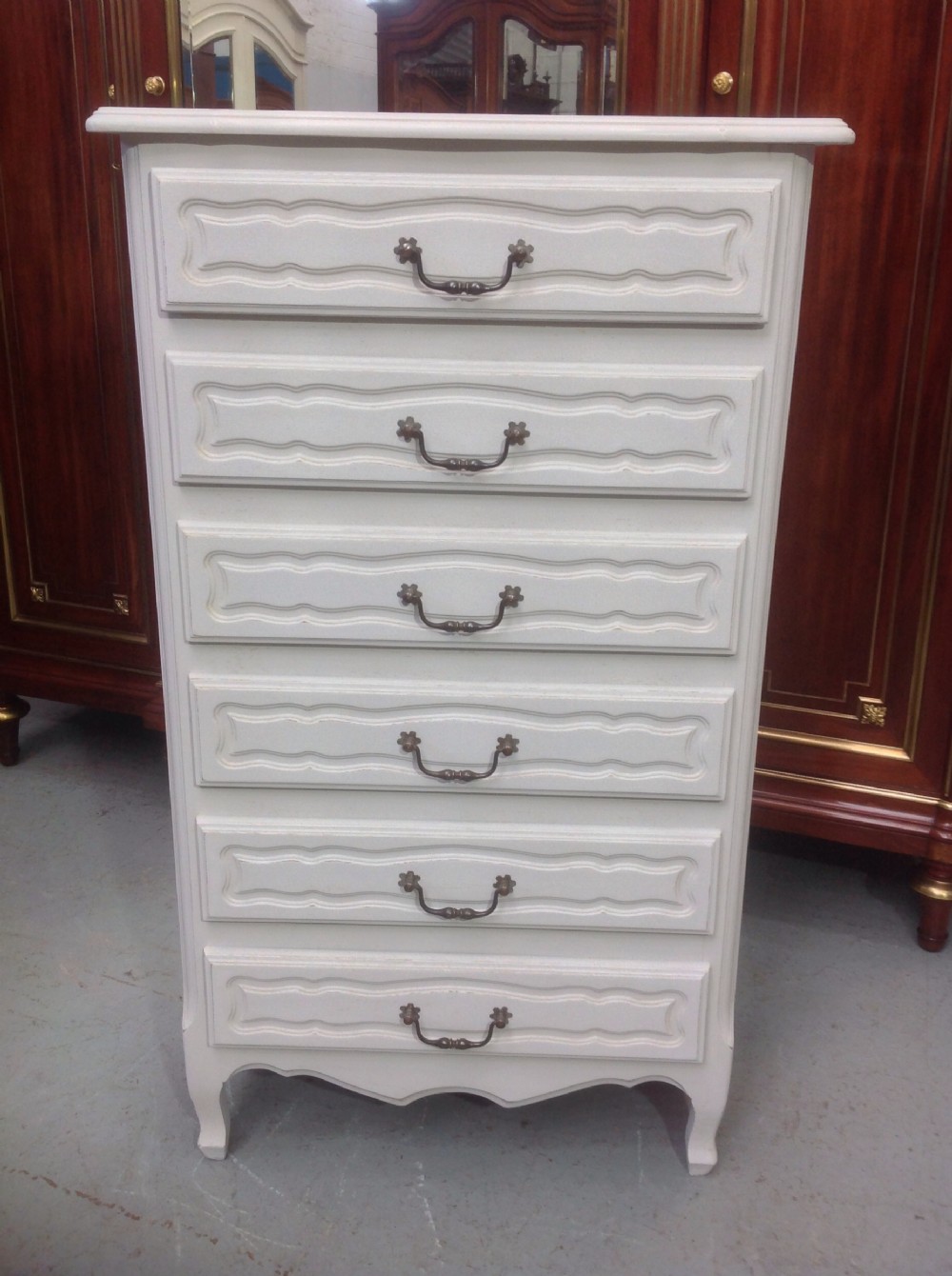 painted french tall chest