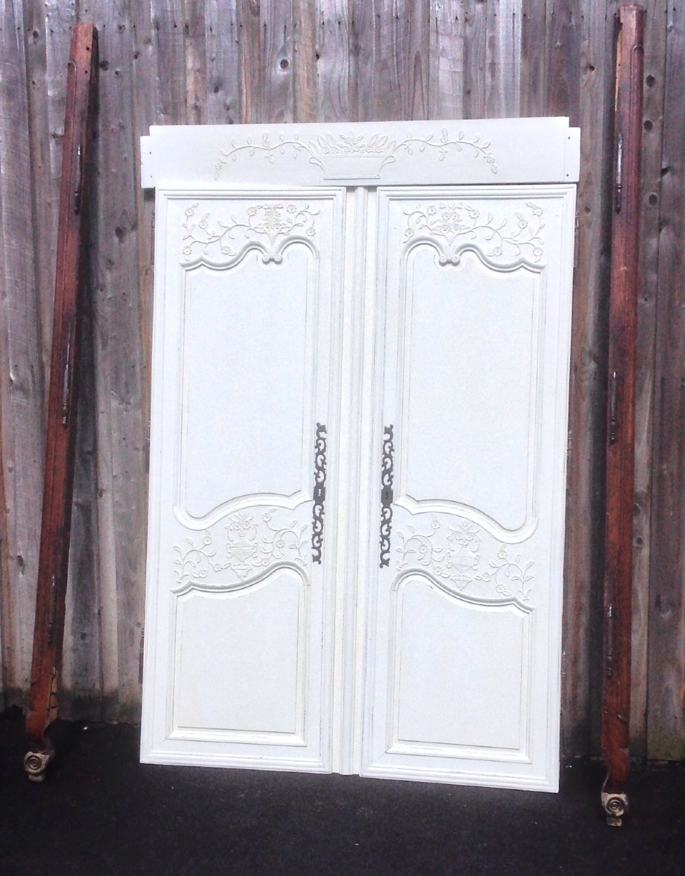 pair of painted french oak doors