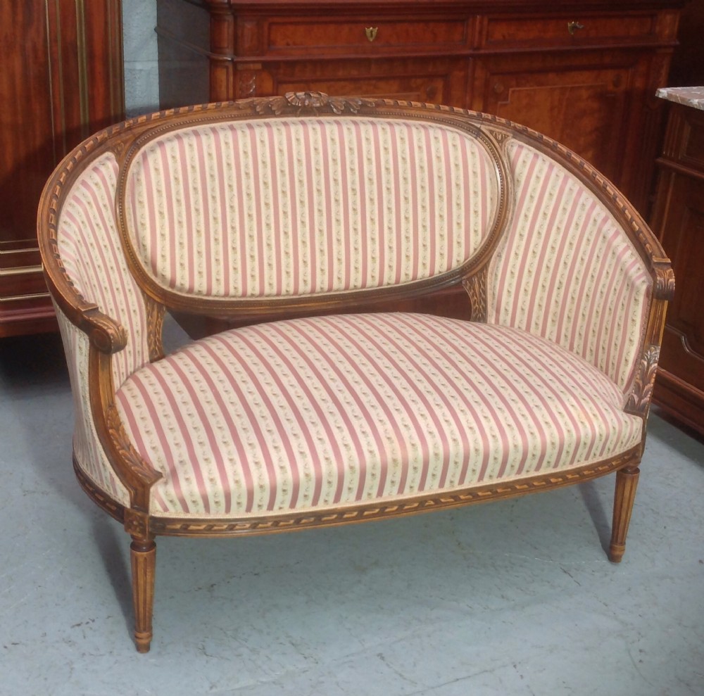 french upholstered walnut sofa