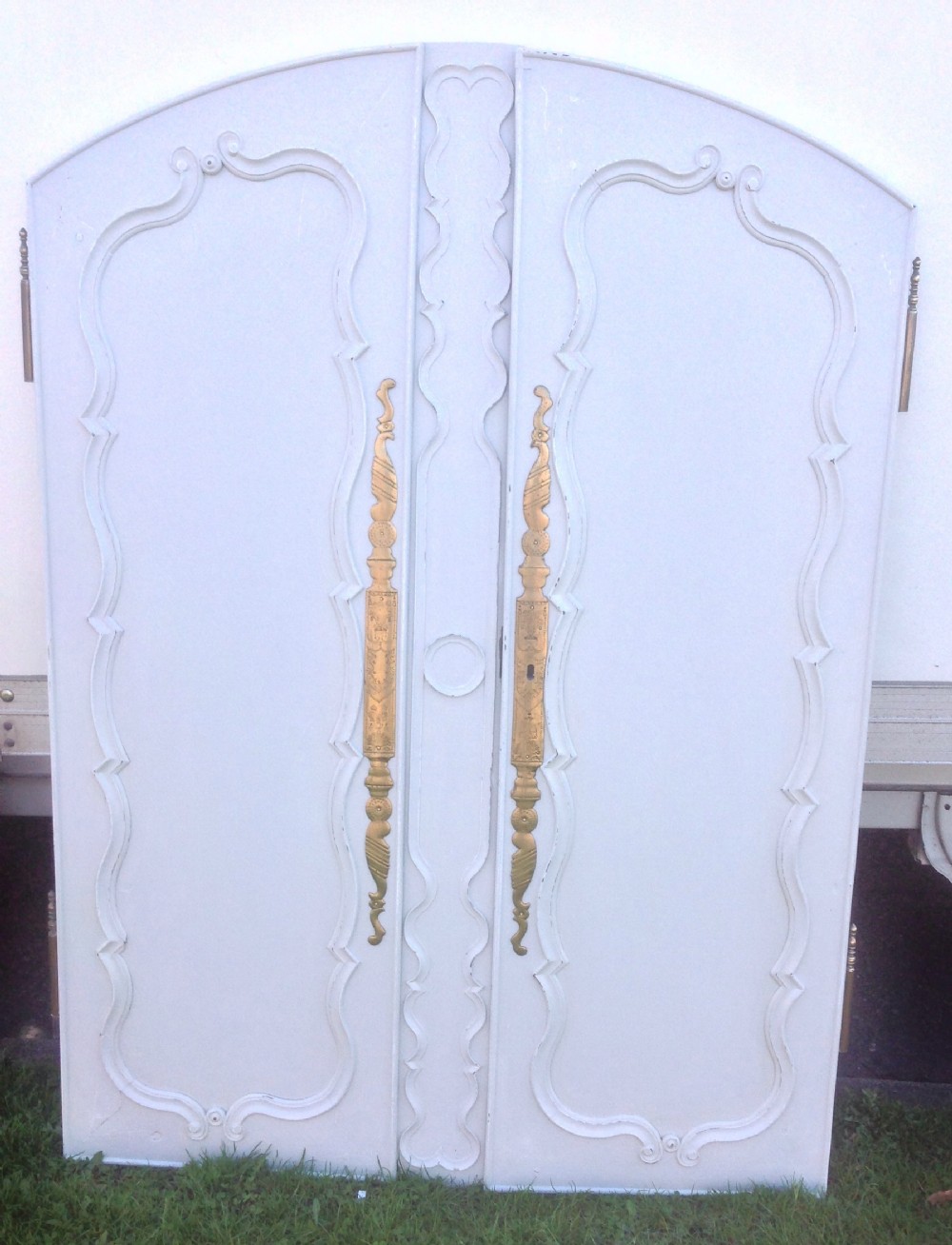 pair of french painted cherrywood doors