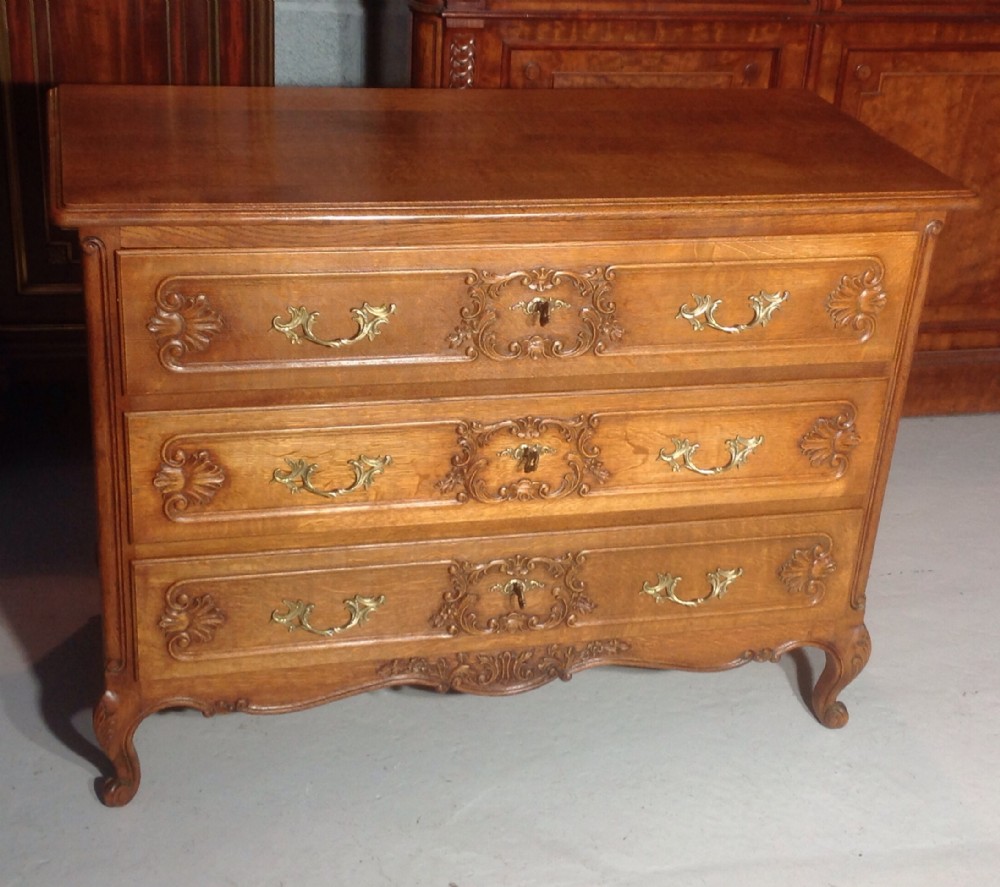 carved oak french chest
