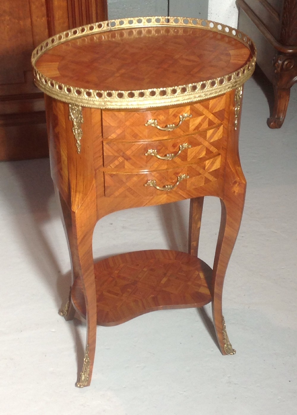 antique french parquetry cabinet