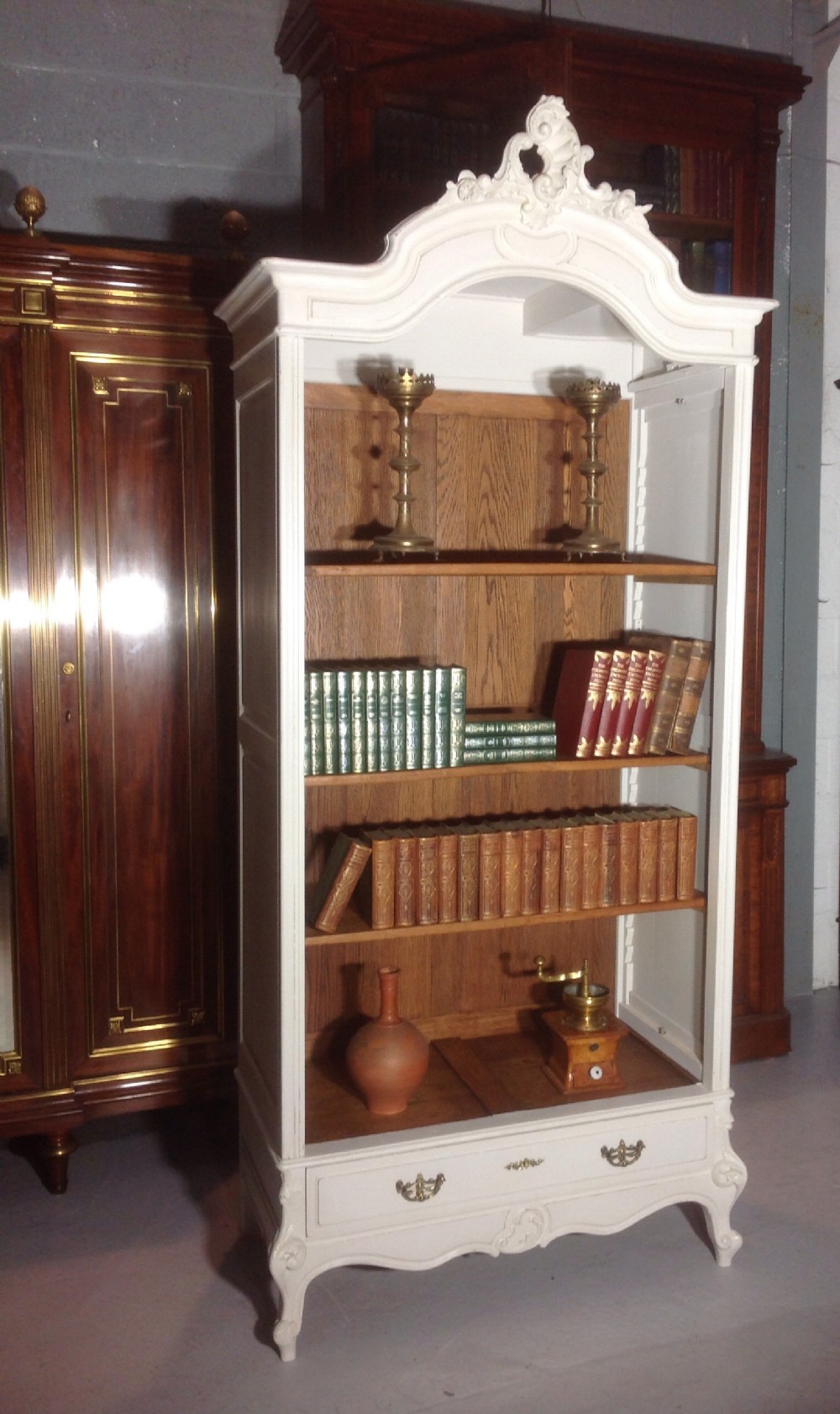 painted french oak bookcase