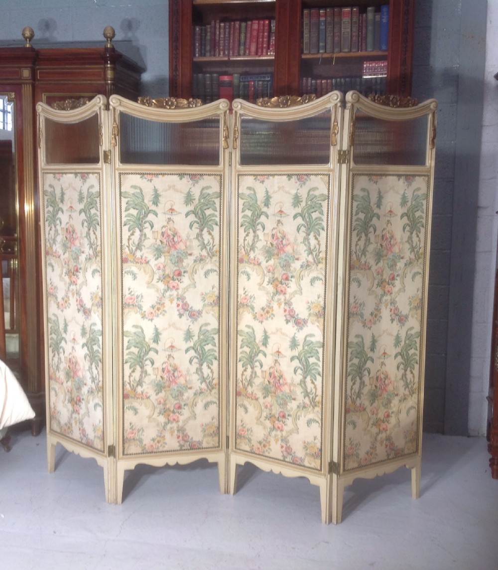 french painted folding screen