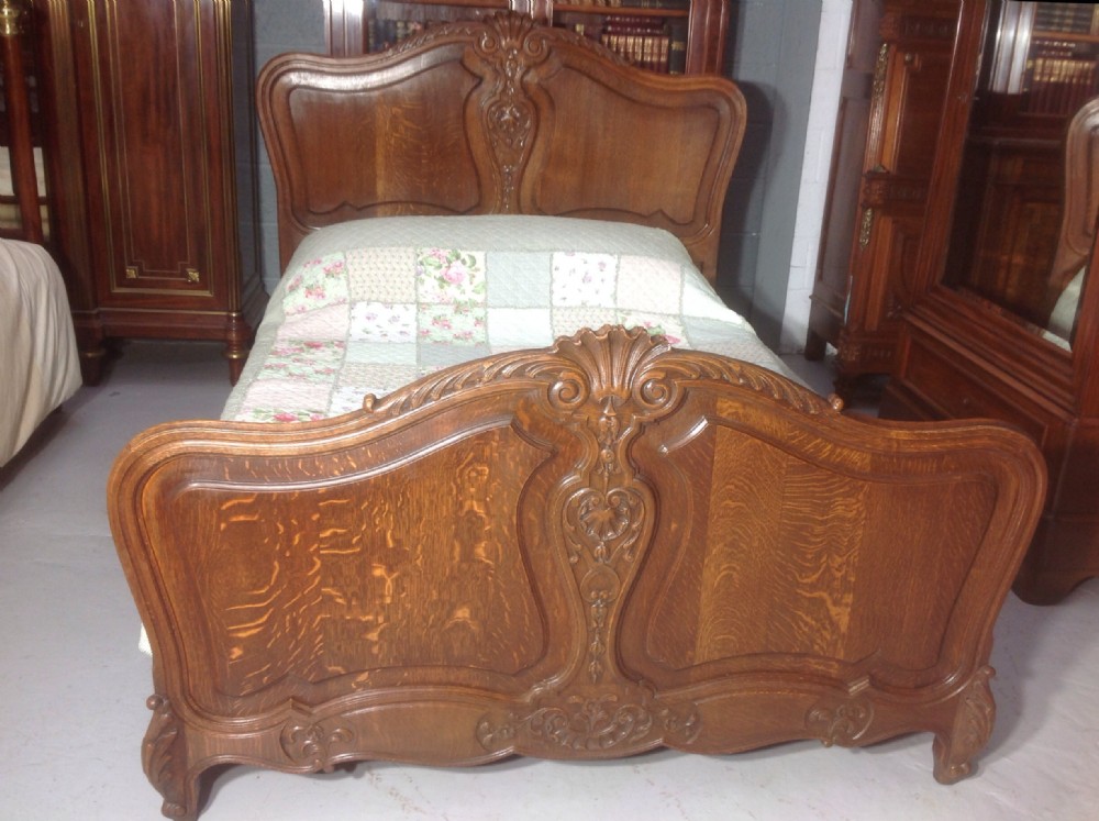 carved oak kingsize french bed