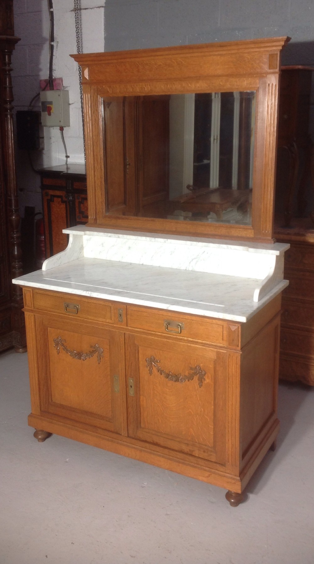 carved oak french washstand